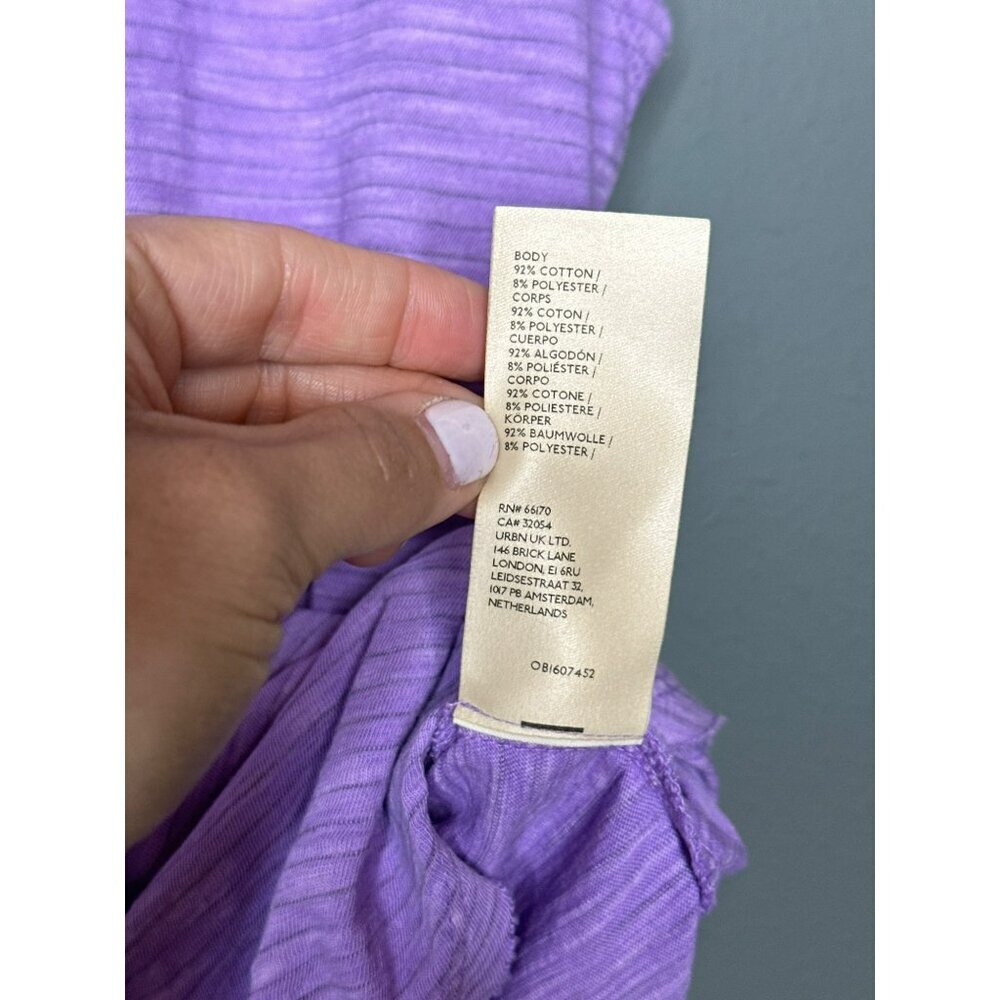 Pilcro Anthropologie Women's XS Purple Stipe Scrunch Tank Sleeveless - Picture 6 of 8
